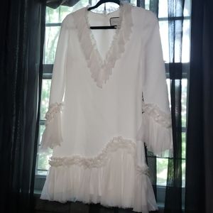 White ruffle Alexis Dress